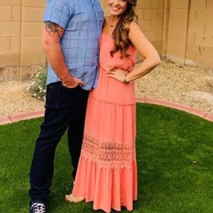 Strapless maxi dress